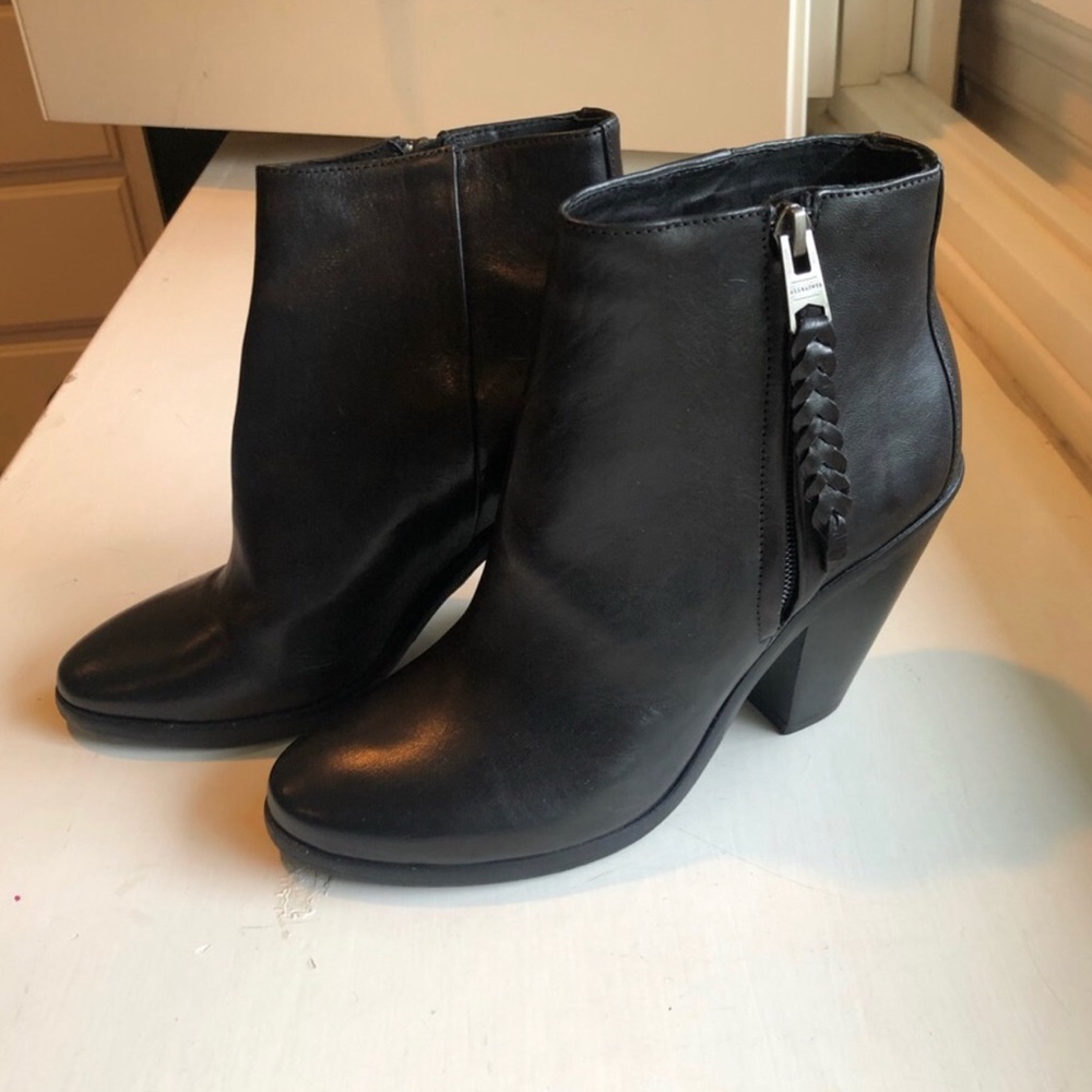 NEW! All Saints Black Fall Leather Booties w/ Heel